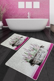 Mijölnir Juego de Alfombras de Baño de Poliéster Antideslizante 60x100 cm y 50x60 cm Suave y Cómodo para Baño